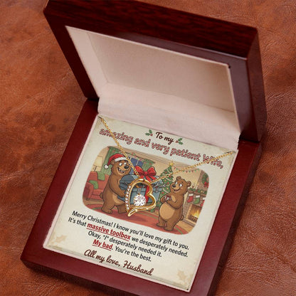 To My Wife Necklace From Husband - Funny Christmas Gift For Her, My Bad Toolbox Joke - Love Knot Necklace-LKN83749