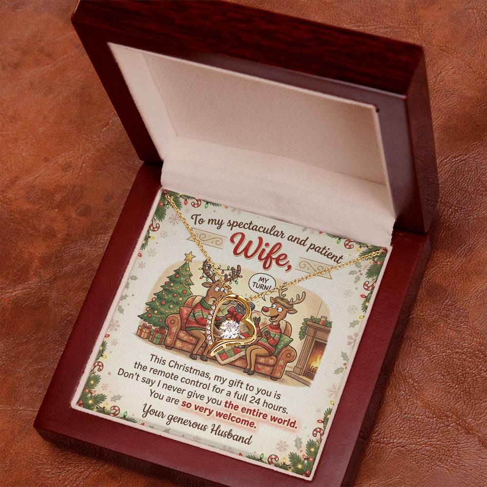 To My Wife Necklace From Husband, Funny Christmas Gift, Holiday Present For Her - Love Knot Necklace-LKN43976