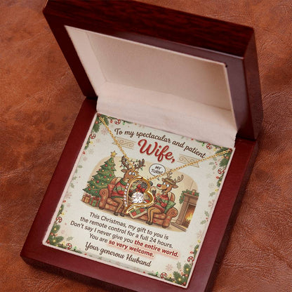 To My Wife Necklace From Husband, Funny Christmas Gift, Holiday Present For Her - Love Knot Necklace-LKN43976