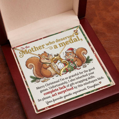 To My Mother Necklace From Daughter, Funny Christmas Gift, Holiday Gift for Mom - Love Knot Necklace-LKN83215