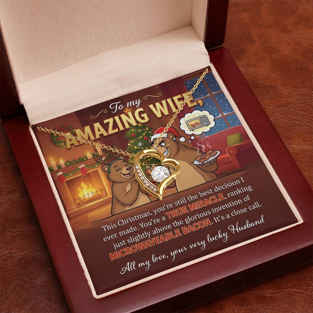 To My Wife Necklace From Husband, Funny Christmas Gift for Her, Holiday Gift, Love Knot Necklace-LKN25037