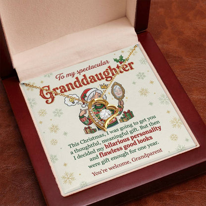 To My Granddaughter Necklace From Grandparent, Christmas Gift, Birthday Present For Her, My Greatest Pride Gift - Love Knot Necklace-LKN63044