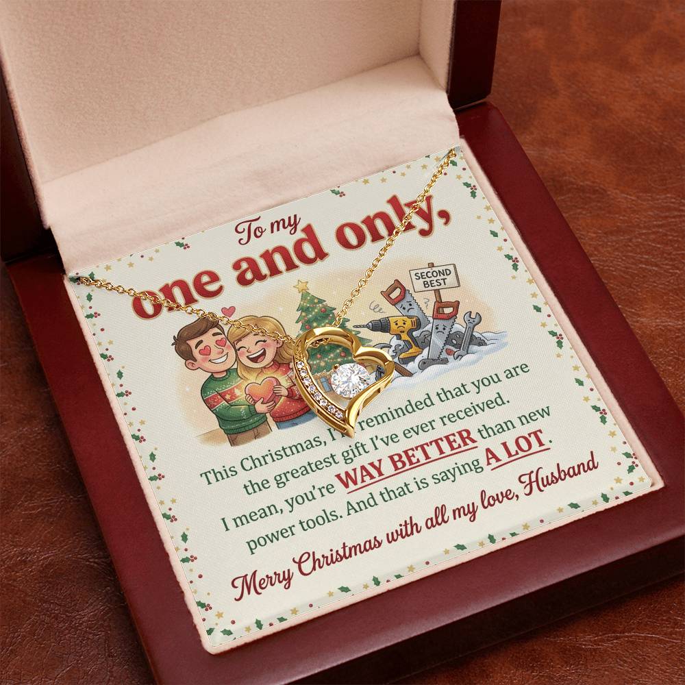 To My Husband Necklace From Wife, Funny Christmas Gift For Him, Anniversary Gift - Love Knot Necklace-LKN27001