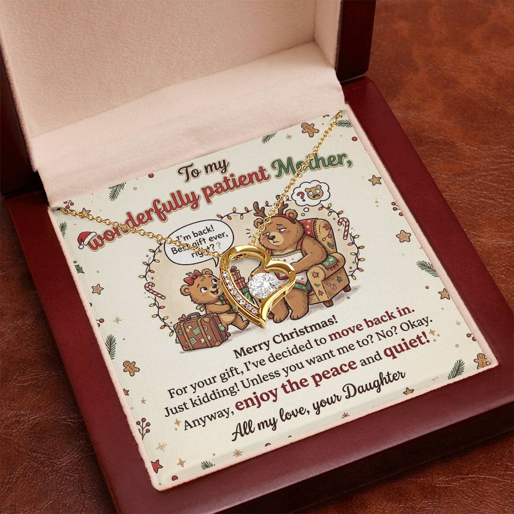 To My Mother Necklace From Daughter - Funny Christmas Gift For Mom, Holiday Present, Love Knot Necklace-LKN88179