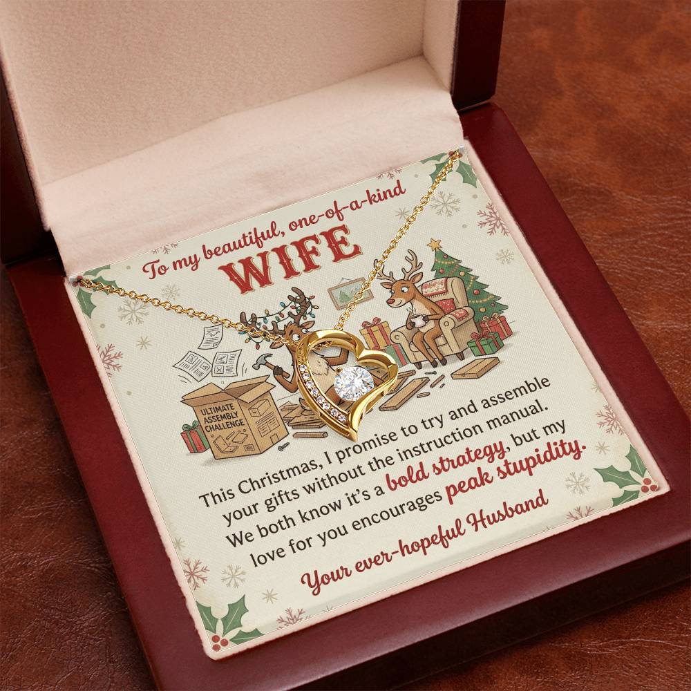 To My Wife Necklace From Husband, Funny Christmas Gift, Holiday Present for Her - Love Knot Necklace-LKN77334