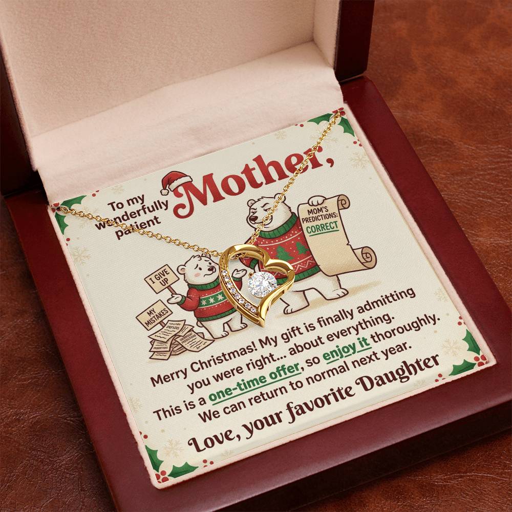 To My Mother Necklace From Daughter, Funny Christmas Gift For Mom, Holiday Present, You Were Right Gift - Love Knot Necklace-LKN96296