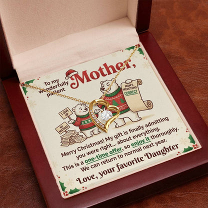 To My Mother Necklace From Daughter, Funny Christmas Gift For Mom, Holiday Present, You Were Right Gift - Love Knot Necklace-LKN96296