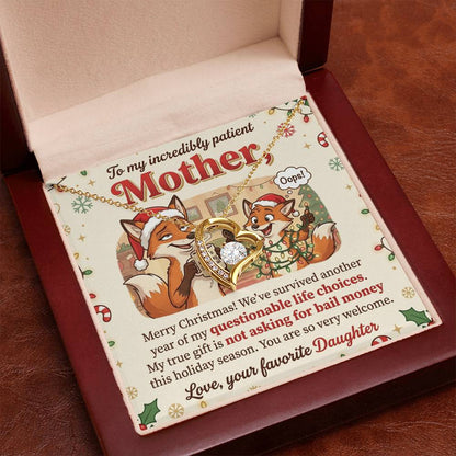 To My Mother Necklace From Daughter, Funny Christmas Gift For Mom, Holiday Present, Mother Daughter Gift - Love Knot Necklace-LKN49035