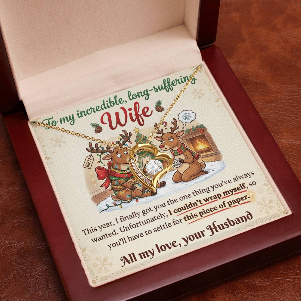 To My Wife Necklace From Husband, Funny Christmas Gift For Her, Romantic Anniversary Present, Love Knot Necklace-LKN58630