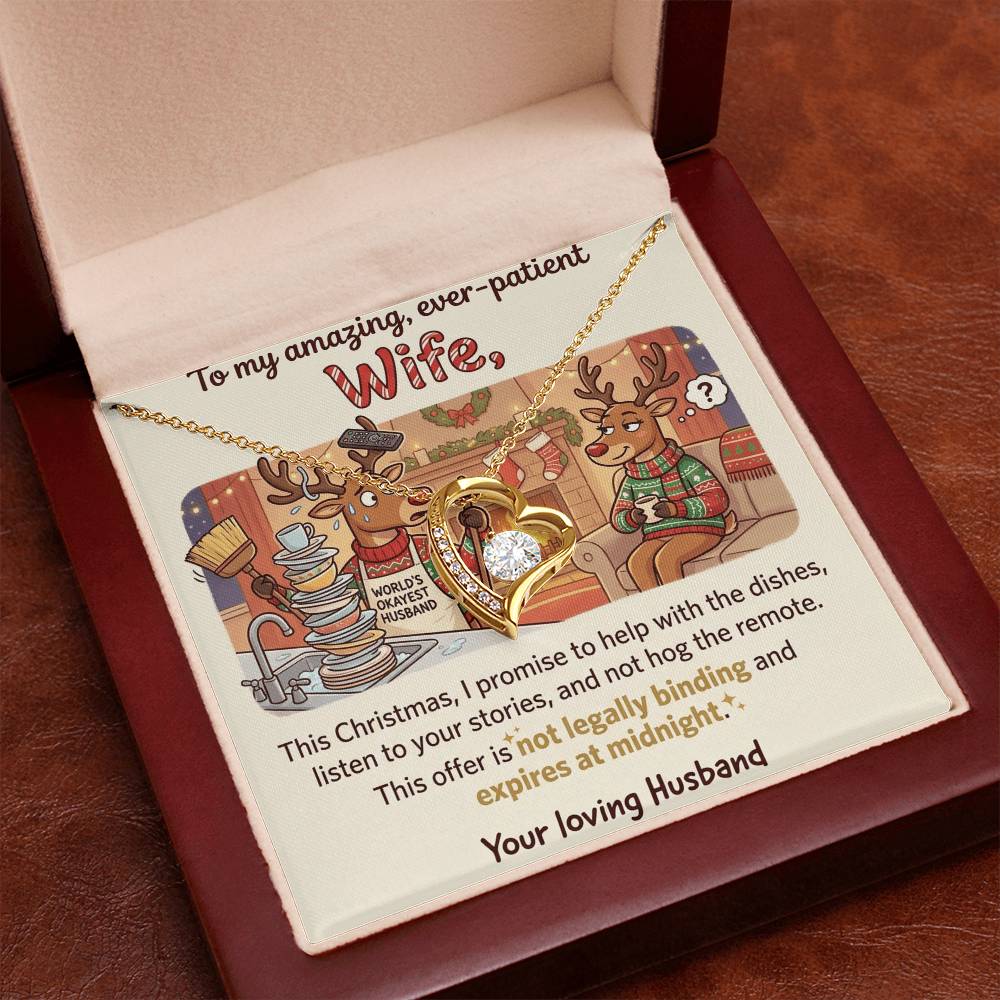 To My Wife Necklace From Husband, Funny Christmas Gift for Wife, Anniversary, Birthday Gift - Love Knot Necklace-LKN88569