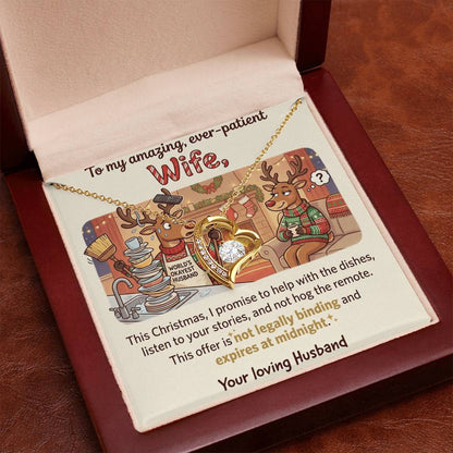 To My Wife Necklace From Husband, Funny Christmas Gift for Wife, Anniversary, Birthday Gift - Love Knot Necklace-LKN88569