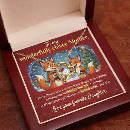 To My Mother Necklace From Daughter, Funny Christmas Gift for Mom, Holiday Gift for Mother, Love Knot Necklace-LKN49125