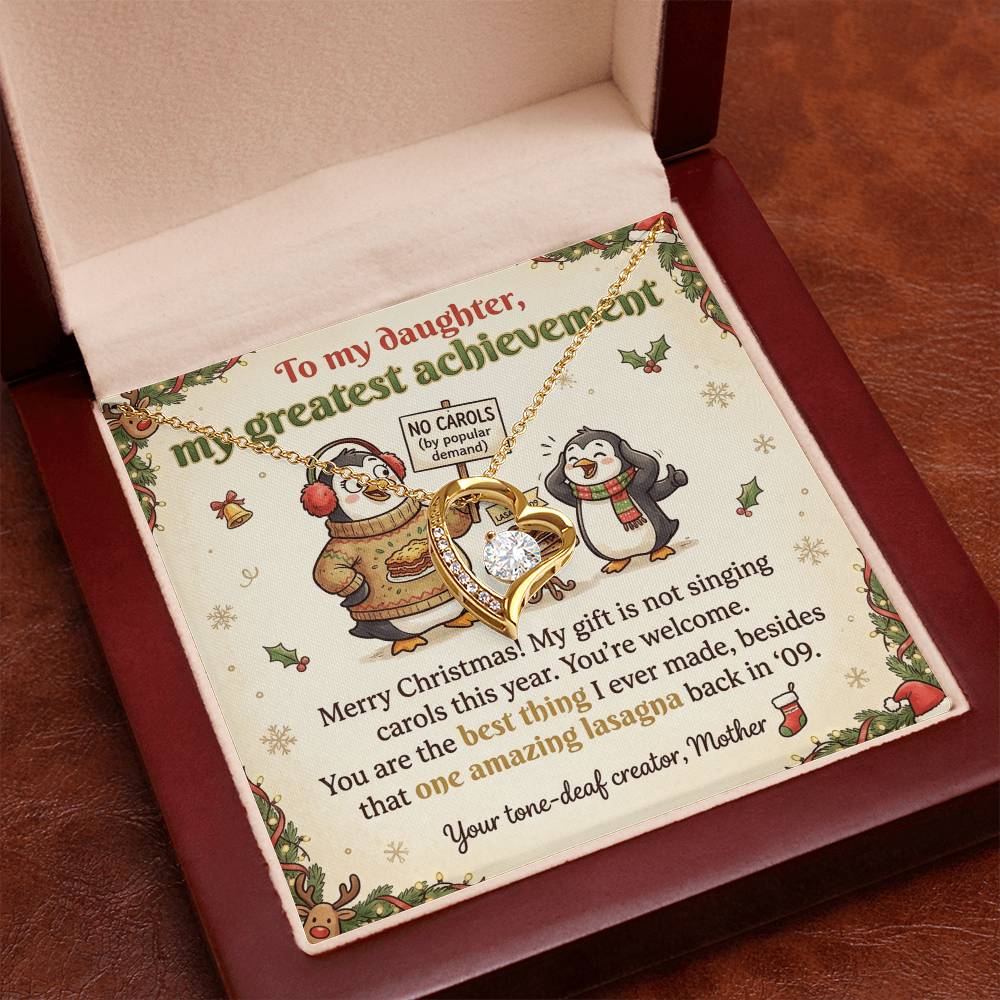 To My Daughter Necklace From Mother, Funny Christmas Gift, Best Thing I Ever Made, Xmas Present From Mom, Love Knot Necklace-LKN24923