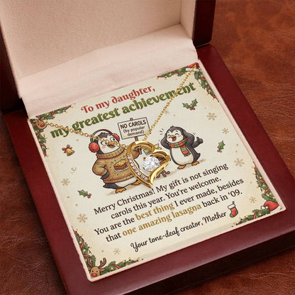 To My Daughter Necklace From Mother, Funny Christmas Gift, Best Thing I Ever Made, Xmas Present From Mom, Love Knot Necklace-LKN24923