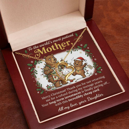 To My Mother Necklace From Daughter, Funny Christmas Gift for Mom, Mother Daughter Jewelry - Love Knot Necklace-LKN38433