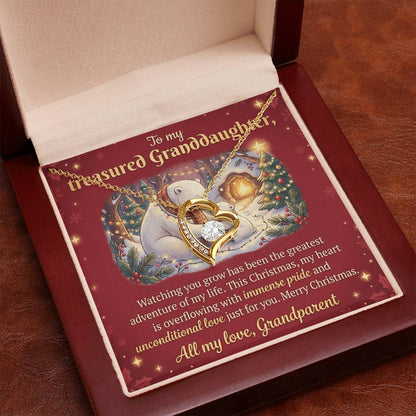 To My Granddaughter Necklace From Grandparent, Christmas Gift, Proud of You Gift for Granddaughter - Love Knot Necklace-LKN91197