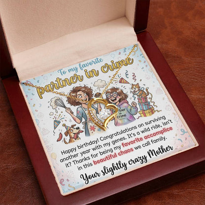 To My Daughter Necklace From Mom - Funny Birthday Gift, My Partner In Crime - Love Knot Necklace-LKN23675
