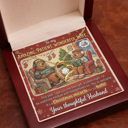 To My Wife Necklace From Husband, Funny Christmas Gift for Her, Xmas Romantic Gift - Love Knot Necklace-LKN73723