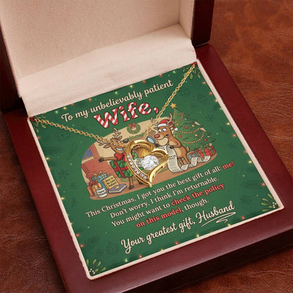 To My Wife Necklace From Husband, Funny Christmas Gift, Romantic Anniversary Gift for Her, Love Knot Necklace-LKN50129