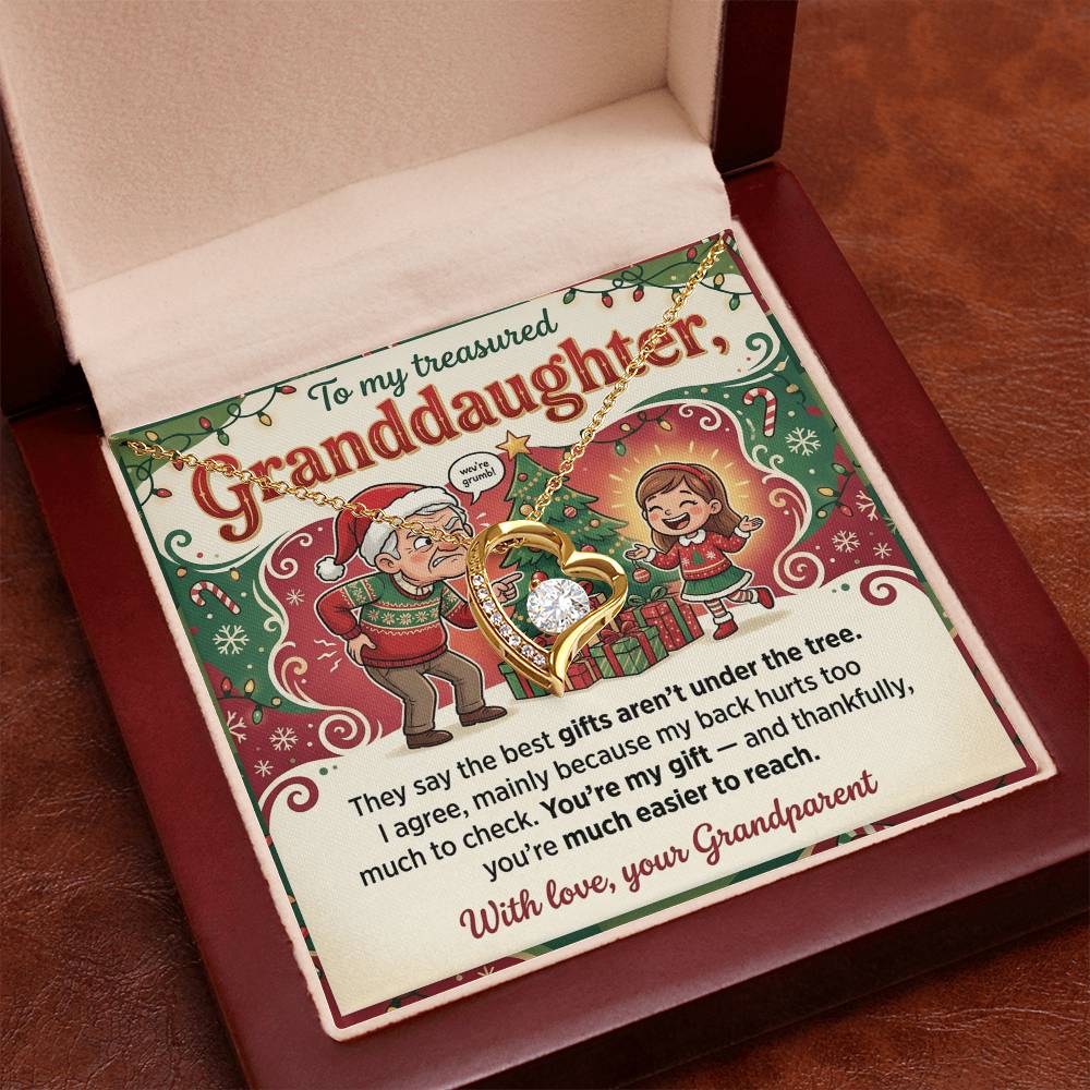 To My Granddaughter Necklace From Grandparent, Funny Christmas Gift, Xmas Present For Granddaughter, Granddaughter Jewelry - Love Knot Necklace-LKN75837