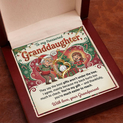 To My Granddaughter Necklace From Grandparent, Funny Christmas Gift, Xmas Present For Granddaughter, Granddaughter Jewelry - Love Knot Necklace-LKN75837