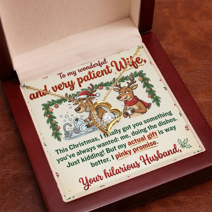 To My Wife Necklace From Husband, Funny Christmas Gift For Her, Hilarious Present For Wife - Love Knot Necklace-LKN17135