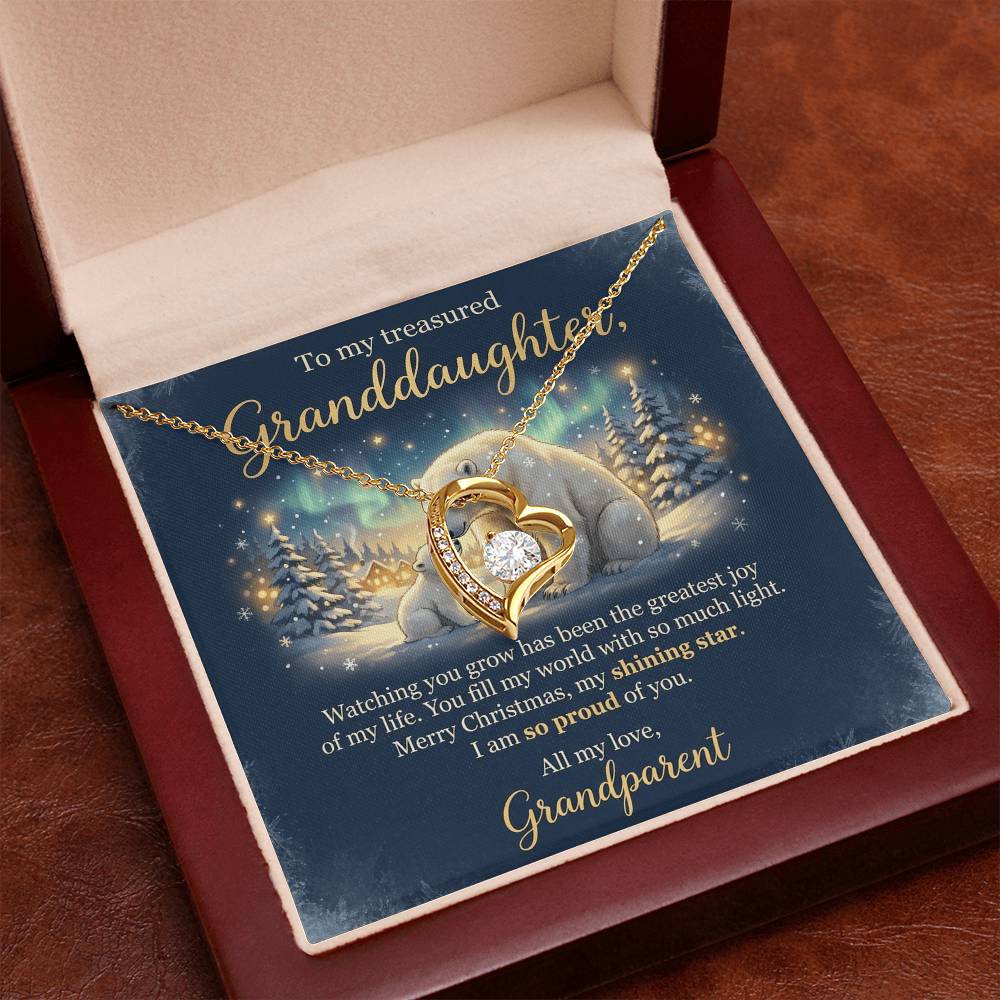 To My Granddaughter Necklace From Grandparent, Merry Christmas Gift, Sentimental Xmas Present, Love Knot Necklace-LKN59789