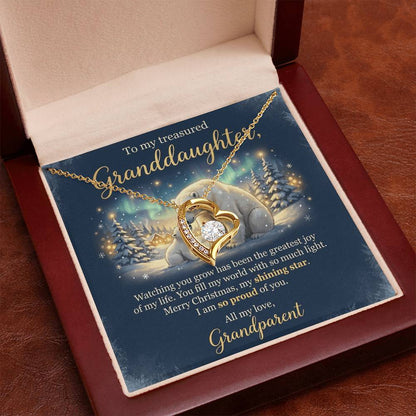 To My Granddaughter Necklace From Grandparent, Merry Christmas Gift, Sentimental Xmas Present, Love Knot Necklace-LKN59789