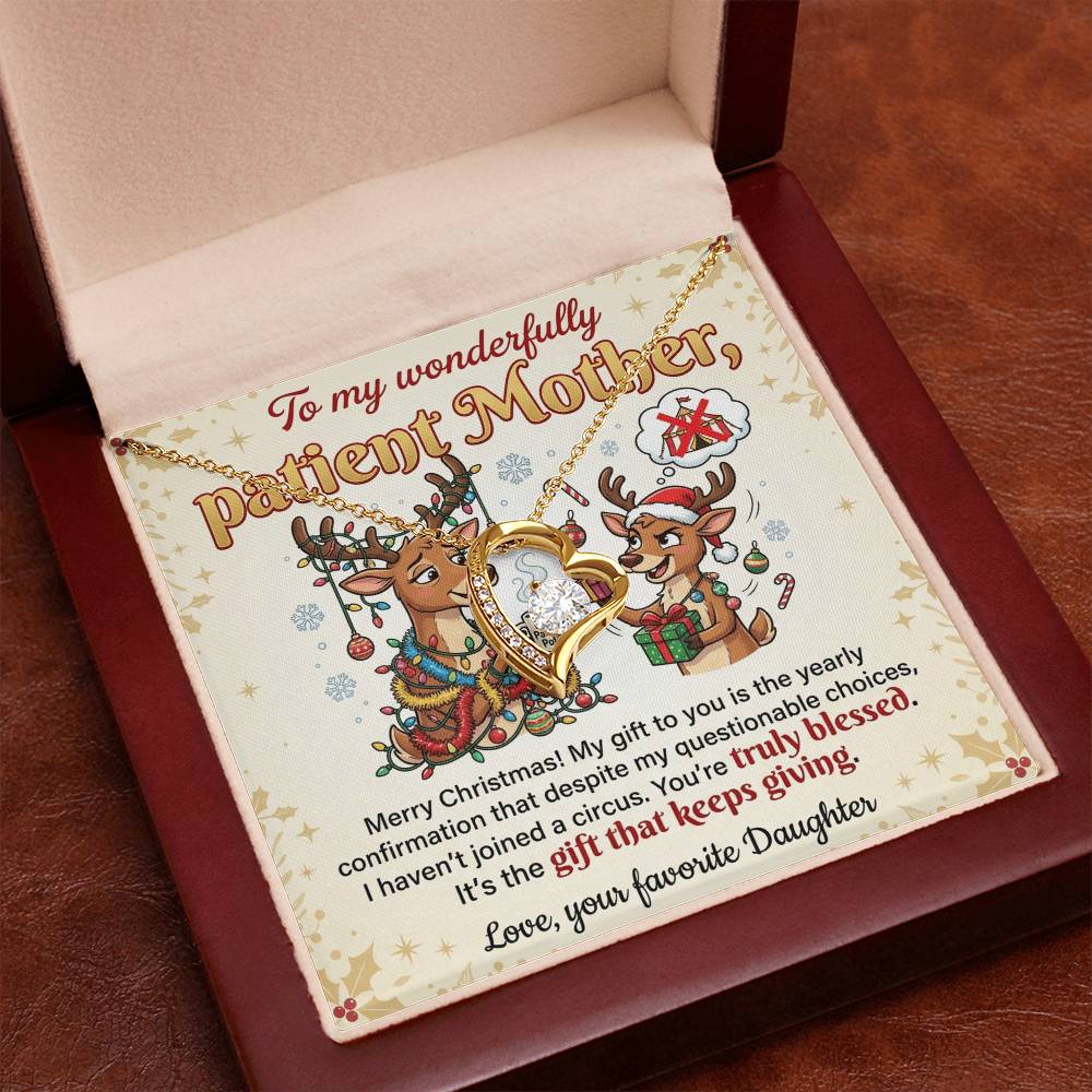 To My Mother Necklace From Daughter, Funny Christmas Gift For Mom, Xmas Present, Birthday Gift - Love Knot Necklace-LKN36317