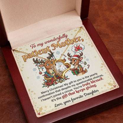 To My Mother Necklace From Daughter, Funny Christmas Gift For Mom, Xmas Present, Birthday Gift - Love Knot Necklace-LKN36317