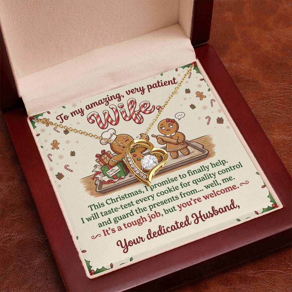 To My Wife Necklace From Husband, Funny Christmas Gift For Her, Holiday Xmas Present For Wife - Love Knot Necklace-LKN23024