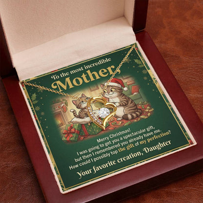 To My Mother Necklace From Daughter, Funny Christmas Gift For Mom, Holiday Present For Mother, Love Knot Necklace-LKN71723