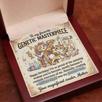 To My Daughter Necklace From Mom - Happy Birthday Gift, Funny Sentimental Gift for Adult Daughter, Genetic Masterpiece - Love Knot Necklace-LKN82560