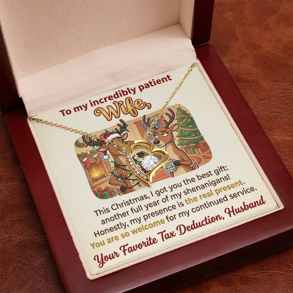 To My Wife Necklace From Husband, Funny Christmas Gift, Holiday Present for Her - Love Knot Necklace-LKN64416