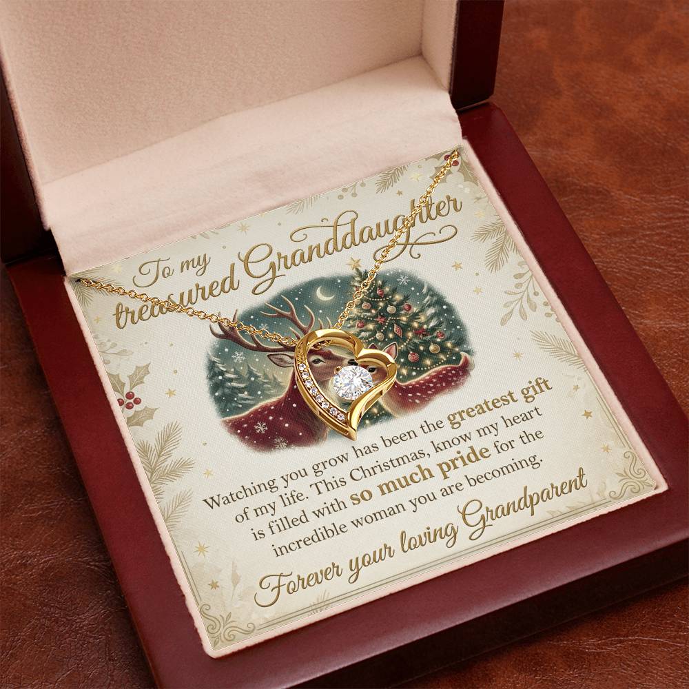 To My Granddaughter Necklace From Grandparent, Christmas Gift For Granddaughter, Grandparent To Granddaughter Gift - Love Knot Necklace-LKN23442