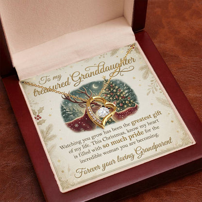 To My Granddaughter Necklace From Grandparent, Christmas Gift For Granddaughter, Grandparent To Granddaughter Gift - Love Knot Necklace-LKN23442