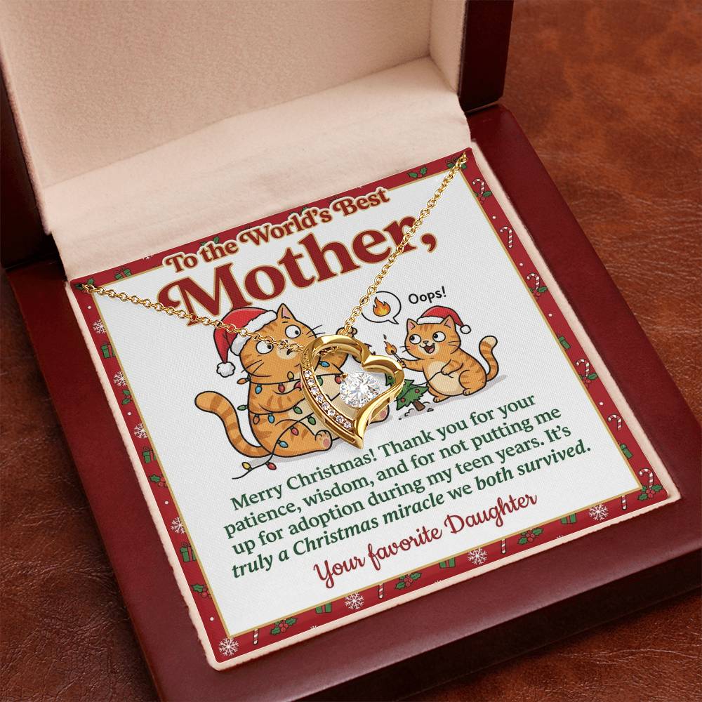 To My Mother Necklace From Daughter - Funny Christmas Gift for the World's Best Mom - Love Knot Necklace-LKN21180