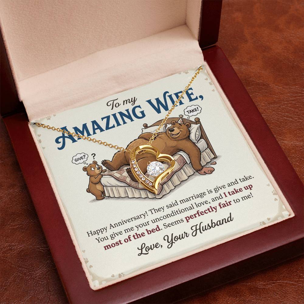 To My Wife Necklace From Husband, Funny Anniversary Gift, Romantic Gift for Her, Wife Gift - Love Knot Necklace-LKN80275