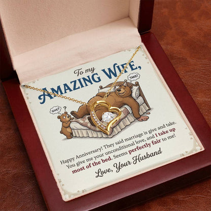 To My Wife Necklace From Husband, Funny Anniversary Gift, Romantic Gift for Her, Wife Gift - Love Knot Necklace-LKN80275