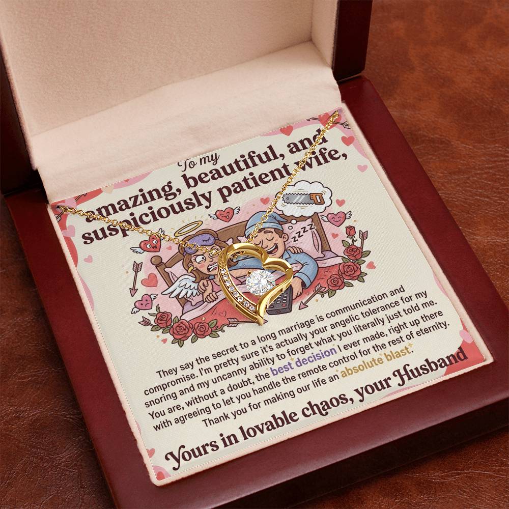 To My Wife Necklace From Husband, Funny Anniversary Gift for Her, Romantic Valentine's Day Gift, Love Knot Necklace-LKN24756