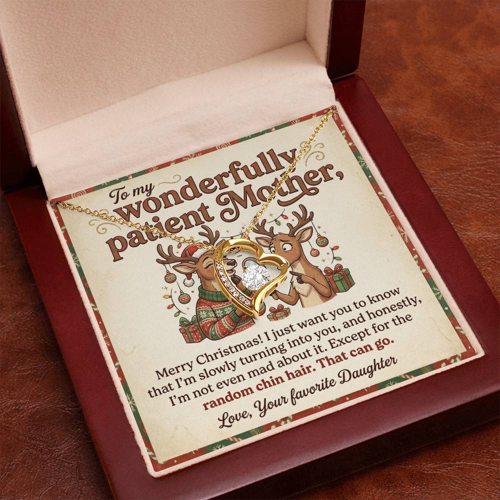 To My Mother Necklace From Daughter, Funny Christmas Gift For Mom, Holiday Gift, Turning Into You Quote, Love Knot Necklace-LKN60637