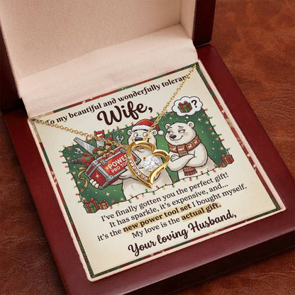 To My Wife Necklace From Husband, Funny Christmas Gift, Humorous Birthday Present for Her, Love Knot Necklace-LKN61772