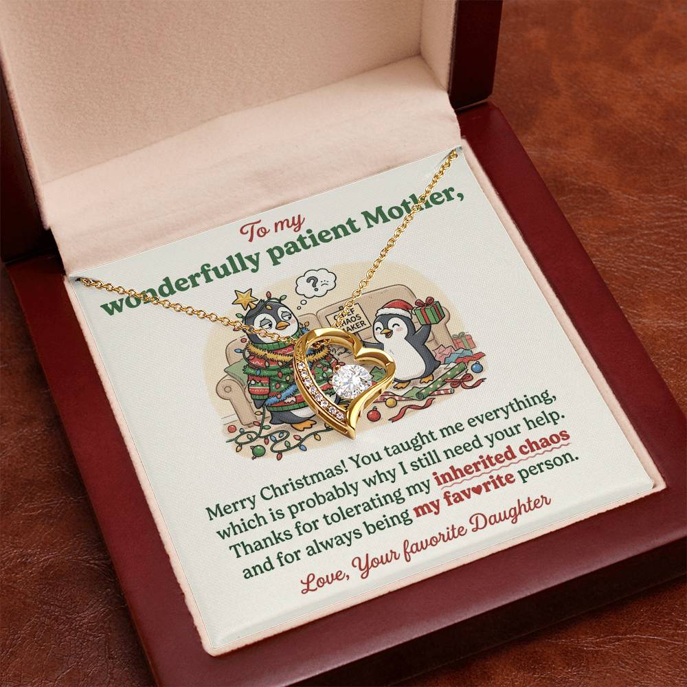 To My Mother Necklace From Daughter, Funny Christmas Gift For Mom, Holiday Present For Mother - Love Knot Necklace-LKN16282