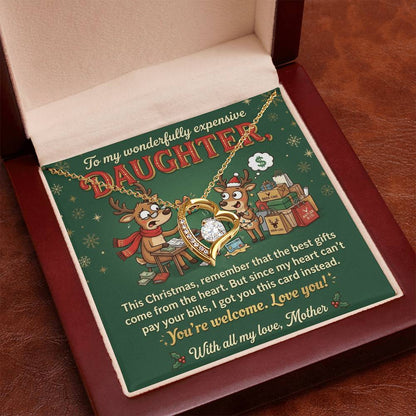 To My Daughter Necklace From Mother, Funny Christmas Gift for Daughter, Sentimental Mom and Daughter Gift - Love Knot Necklace-LKN64305