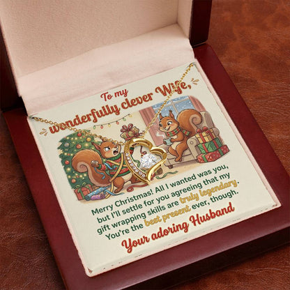 To My Wife Necklace From Husband, Funny Christmas Gift For Her, Romantic Wife Gift - Love Knot Necklace-LKN81966