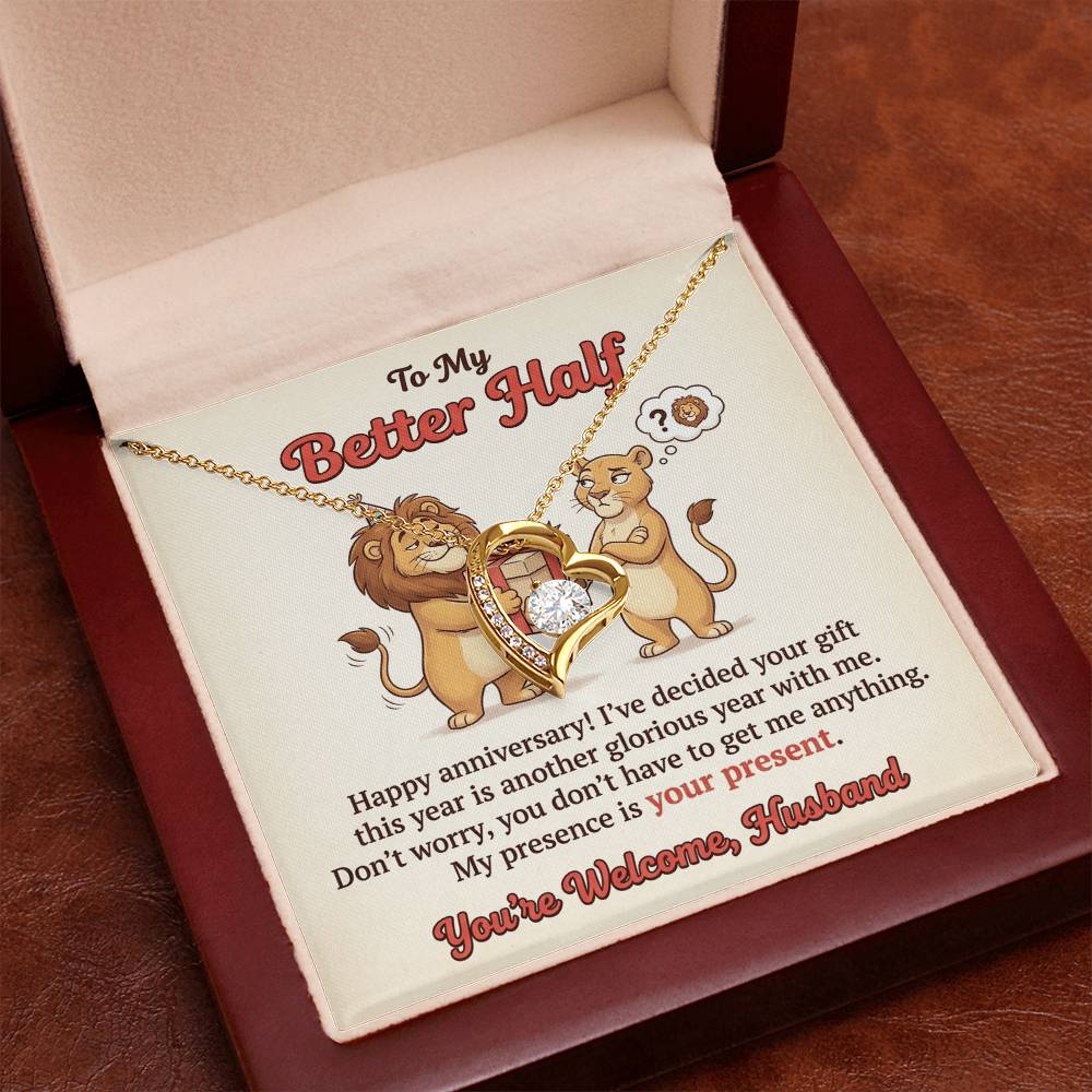 To My Husband Necklace From Wife, Funny Happy Anniversary Gift for My Better Half, Joke Gift for Him - Love Knot Necklace-LKN21228