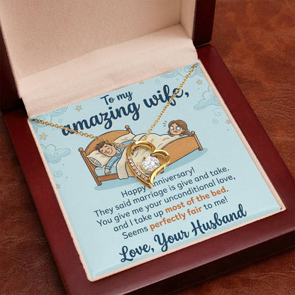 To My Wife Necklace From Your Husband, Funny Anniversary Gift for Her, Marriage Present - Love Knot Necklace-LKN15124