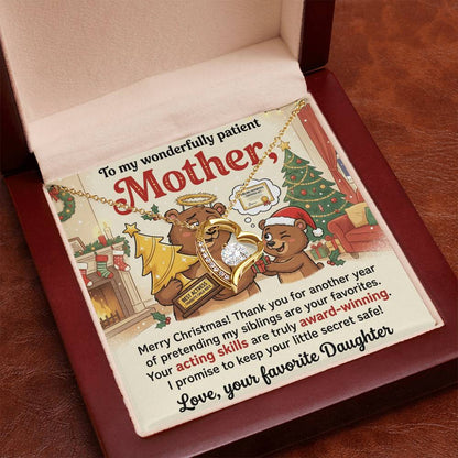 To My Mother Necklace From Daughter, Funny Christmas Gift for Mom, Mother's Day Gift, Love Knot Necklace-LKN88983