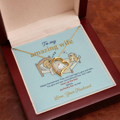 To My Wife Necklace From Husband, Happy Anniversary Gift, Funny Marriage Gift For Wife - Love Knot Necklace-LKN51197