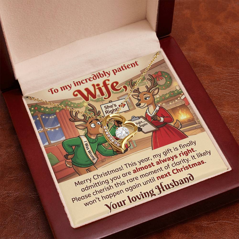 To My Wife Necklace From Husband, Funny Christmas Gift For Her, Admitting You're Right - Love Knot Necklace-LKN11928